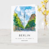 Carte Aquarelle de Berlin 1 (Fleur jaune)