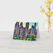 Carte Aquarelle de Chicago (Fleur jaune)