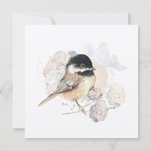 Carte Aquarelle de chickadee Songbird (Devant)