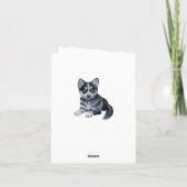 Carte Aquarelle de Chien Chien Chien Mignonne Sibérien H (Dos)