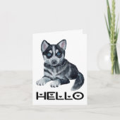 Carte Aquarelle de Chien Chien Chien Mignonne Sibérien H (Devant)