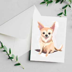 Carte aquarelle de chien Chihuahua Chien mignon