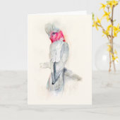 Carte Aquarelle de Cockatoo (Fleur jaune)