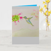 Carte Aquarelle de colibri : Joyeux anniversaire 2025 ! (Fleur jaune)