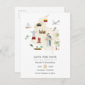 Carte aquarelle de Colombie pour mariage de destin (Devant / Derrière)