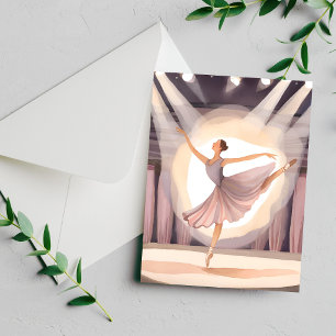 Carte aquarelle de danse de ballet de ballerine ma