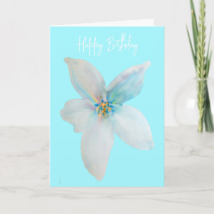 Carte Aquarelle de fleur pastel blanc
