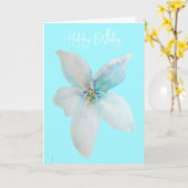 Carte Aquarelle de fleur pastel blanc (Fleur jaune)