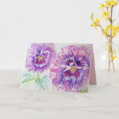 Carte aquarelle de fleurs de Pensée violettes magn (Fleur jaune)