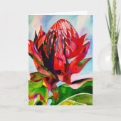 Carte Aquarelle de fleurs indigènes de Waratah (Devant)