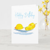 Carte Aquarelle de fruit jaune citron (Fleur jaune)