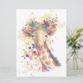 Carte Aquarelle de Giraffe colorée | Cadeau parfait (Debout devant)