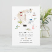 Carte aquarelle de Grèce mariage de destination (Debout devant)
