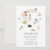 Carte aquarelle de Grèce mariage de destination (Devant / Derrière)