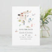 Carte aquarelle de Grèce mariage de destination ph (Debout devant)