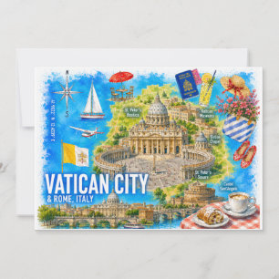 Carte aquarelle de la basilique Saint-Pierre de la