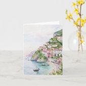 Carte Aquarelle de la côte d'Amalfi (Fleur jaune)