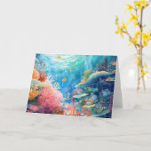 Carte Aquarelle de la Grande Barrière de Corail Annivers (Fleur jaune)