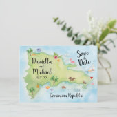 Carte aquarelle de la République dominicaine Enreg (Debout devant)