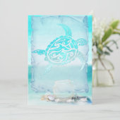 Carte Aquarelle de la tortue de plage (Debout devant)