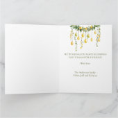 Carte Aquarelle de lapin doux Plantes Oeufs Pâques (Intérieur)