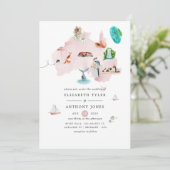 Carte aquarelle de l'Australie Destination Wedding (Debout devant)