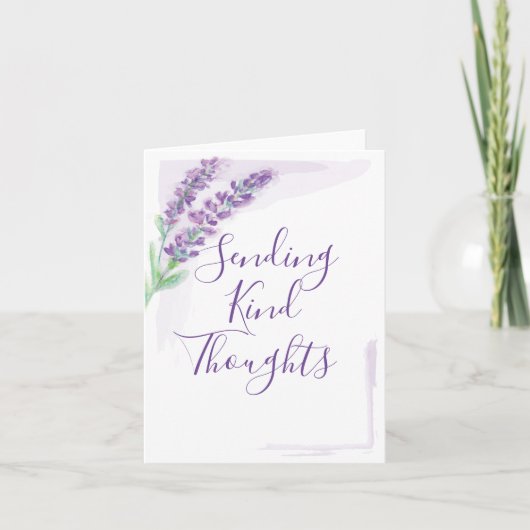 Carte Aquarelle de lavande envoyant des pensées (Devant)
