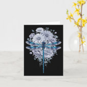 Carte Aquarelle de libellules bleues L'art Insecte la Te (Fleur jaune)