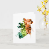 Carte aquarelle de l'Irlande Carte de voeux (Fleur jaune)