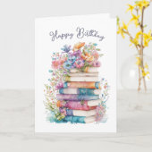 Carte Aquarelle de livre Anniversaire (Fleur jaune)