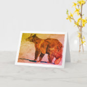 Carte Aquarelle de l'ours en marche par E.Mashkina (Fleur jaune)