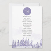 Carte Aquarelle de mariage d'hiver par table (Devant)