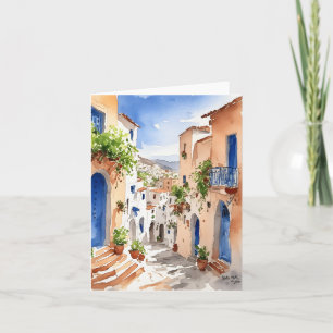 Carte Aquarelle de Mykonos Grèce