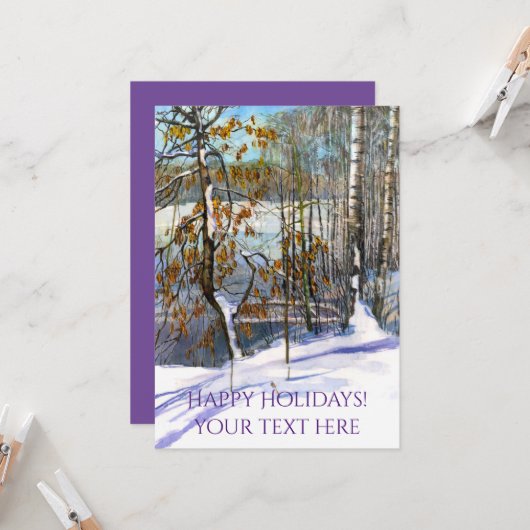 Carte Aquarelle de neige (Devant/Arrière en situation)