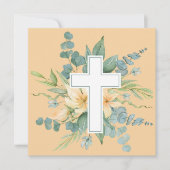 Carte Aquarelle de Pâques relativement joyeuse Croix flo (Devant)