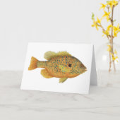 Carte Aquarelle de poisson rouge (Fleur jaune)
