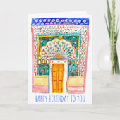 Carte Aquarelle de porte Peacock Palais de la ville de J (Devant)