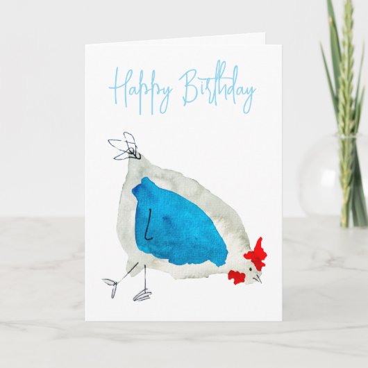 Carte Aquarelle de poulets mignons (Devant)