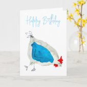 Carte Aquarelle de poulets mignons (Fleur jaune)