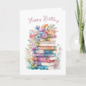 Carte Aquarelle de réservation Anniversaire (Devant)