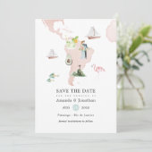 Carte aquarelle de Rio pour mariage de destination (Debout devant)