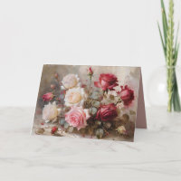 Aquarelle de roses personnalisable vierge