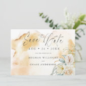 Carte Aquarelle de sable d'or Floral (Debout devant)