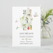 Carte aquarelle de Sainte Lucie Destination Mariag (Debout devant)