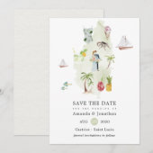 Carte aquarelle de Sainte Lucie Destination Mariag (Devant / Derrière)