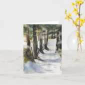 Carte Aquarelle de voie d'hiver (Fleur jaune)