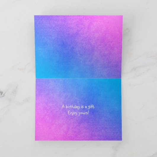 Carte aquarelle design pour 65e anniversaire (Intérieur)