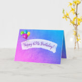 Carte aquarelle design pour 65e anniversaire (Fleur jaune)