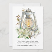 Carte Aquarelle d'hiver Lanterne neige Bisque de Noël (Devant)