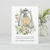 Carte Aquarelle d'hiver Lanterne neige Bisque de Noël (Debout devant)